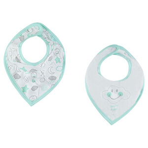 Lot de 2 bavoirs bandana Smiley 