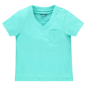 Tee-shirt manches courtes en slub avec poche 