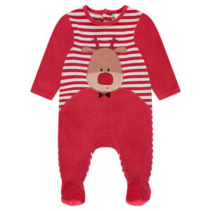 Dors-bien en velours de Noël avec élan brodé  