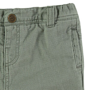 Bermuda en coton fantaisie kaki 