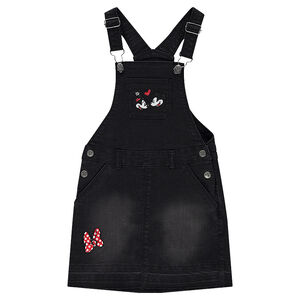 Robe salopette effet jeans used avec Mickey et Minnie Brodés Disney  