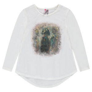 Tee-shirt en jersey fantaisie avec print effet brillant 