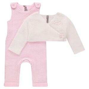 Ensemble combinaison et boléro en tricot avec détails brodés 