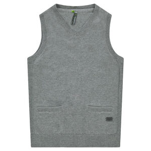 Pull en tricot sans manches avec poches 