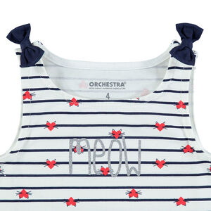 Pyjama en jersey avec rayures contrastées et short uni 