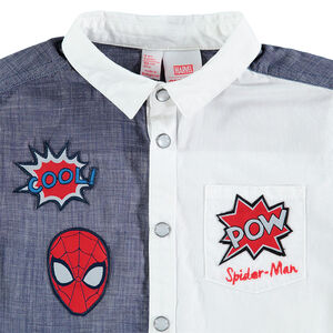 Chemise manches courtes bicolore avec badges brodés Marvel Spiderman 