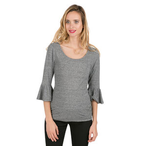 Tee-shirt de grossesse à manches 3/4 volantées 