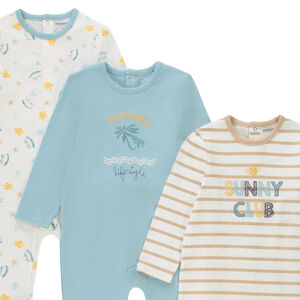 Lot de 3 dors-bien en jersey imprimé fantaisie pour bébé garçon 