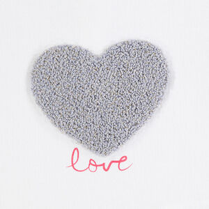 Tee-shirt manches longues en jersey avec coeur en bouclette 