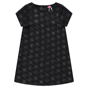 Robe manches courtes avec motif en jacquard all-over 