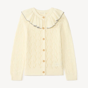 Gilet en tricot col volanté fille 