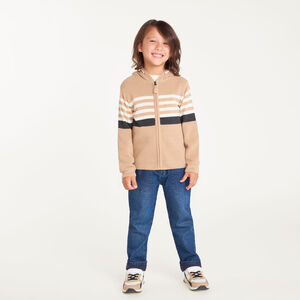 Gilet garçon à capuche en tricot 