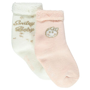 Lot de 2 paires de chaussettes en bouclette assorties 