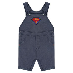 Salopette en chambray avec logo Warner Superman brodé 