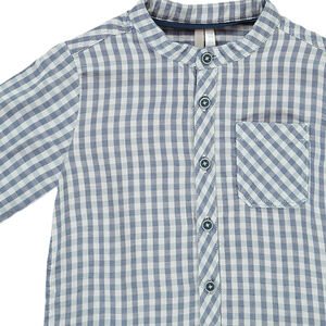 Chemise manches longues col mao en coton pour bébé garçon 