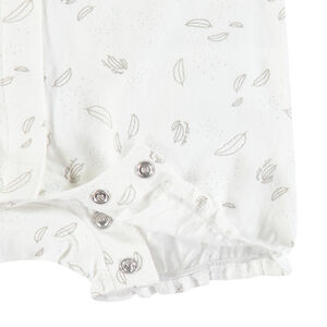 Combinaison courte en coton imprimée plumes 