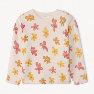 Sweat oversize en milano imprimé fantaisie fille 