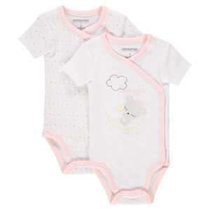 Lot de 2 bodies en coton manches courtes avec koala et étoiles printés 