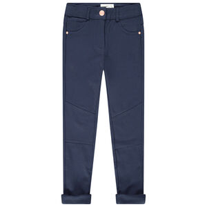 Pantalon skinny en twill à découpes fantaisie 