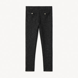 Legging scintillant en milano avec rivets cœur fille 