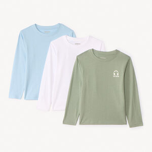 Lot de 3 t-shirts manches longues unis garçon 