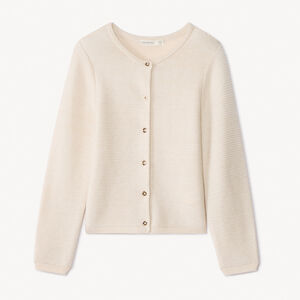 Gilet manches longues en tricot uni fille 