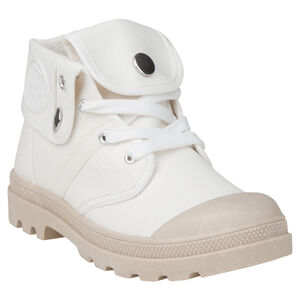 Baskets montantes en toile et revers au col 