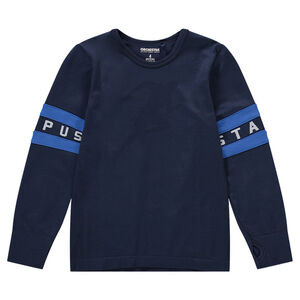 Tee-shirt manches longues en jersey avec bandes appliquées 