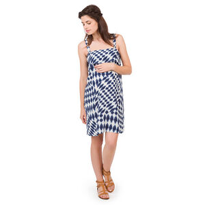 Robe de grossesse imprimée all-over avec volant 