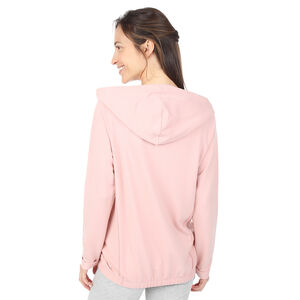 Gilet à capuche de grossesse en molleton rose 