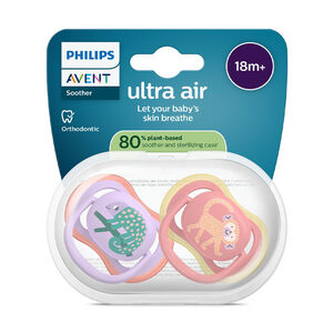Lot de 2 sucettes silicone 18M+ Ultra Air décorées (lot aléatoire) 