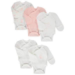 Lot de 5 bodies manches longues pour bébé fille prématurée 