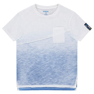 Junior - Tee-shirt en jersey slub effet tie and dye avec découpe et poche 
