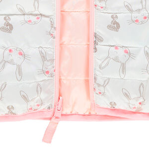 Doudoune réversible à capuche avec lapins all-over et revers uni 