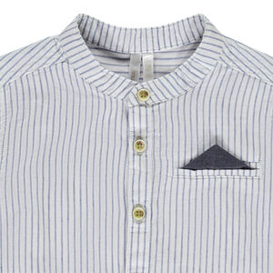 Chemise manches courtes rayée à col mao pour bébé garçon 