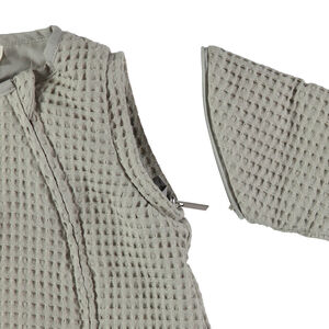 Turbulette à manches amovibles en nid d'abeille à motif floral brodé 