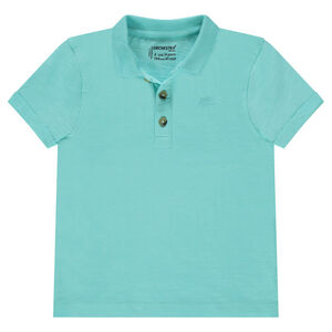 Polo uni en jersey slub avec logo printé 