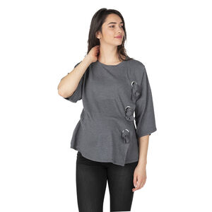 Tee-shirt de grossesse asymétrique avec noeuds 