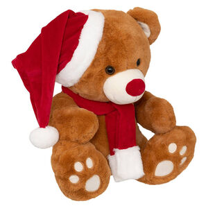 Peluche 48cm Ours brun avec bonnet 