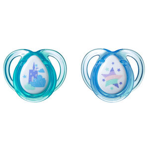 Lot de 2 sucettes classiques en silicone 0/6 mois - Mixte 