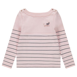 Marinière en molleton avec motif pailleté printé 