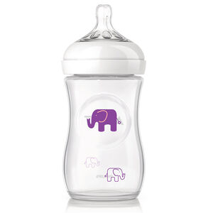 Biberon Natural Elephant 260 ml - Violet/Rose 