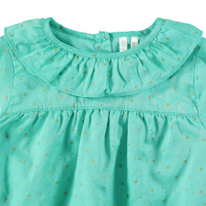 Tunique manches longues à étoiles dorées printées all-over 