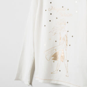 Sous-pull à col roulé motif danseuse et sequins 