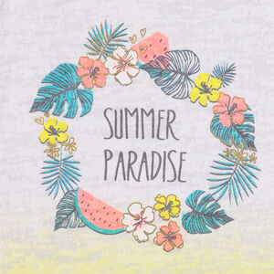 Débardeur effet dévoré tie and dye à couronne de fleurs 