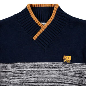 Junior - Pull en tricot fantaisie avec badge en gomme 