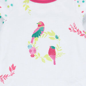 Pyjama en velours avec perroquets brodés 