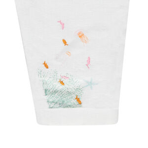 Sarouel en lin et coton avec motif sur le bas de la jambe 