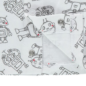 Tee-shirt manches longues avec robots printés et salopette en molleton 