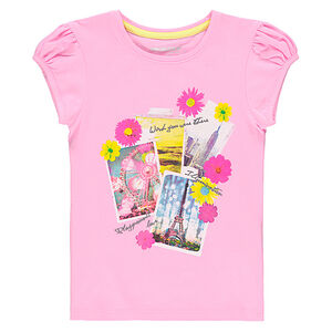 Tee-shirt manches courtes printé fantaisie 